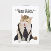 Funny Boss Cat with Blonde Toupee Kaart (Voorkant)