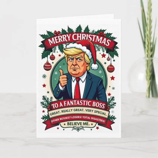 Funny Boss Christmas Kaart (Voorkant)