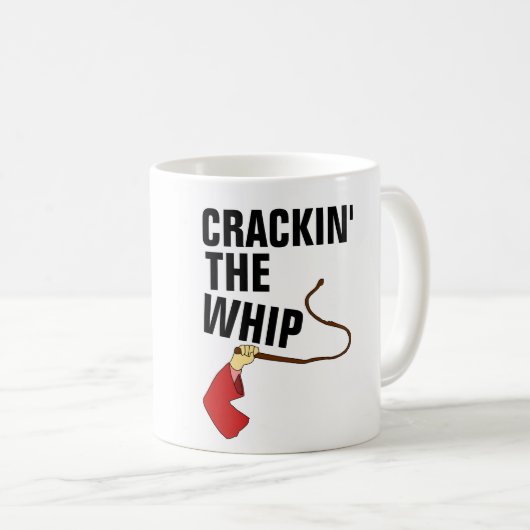 FUNNY BOSS COFFEE MUGS, CRACKIN' HET WIP KOFFIEMOK (Voorkant rechts)
