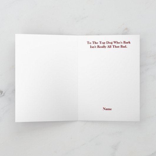 Funny Boss Day Dog Card Kaart (Binnen)