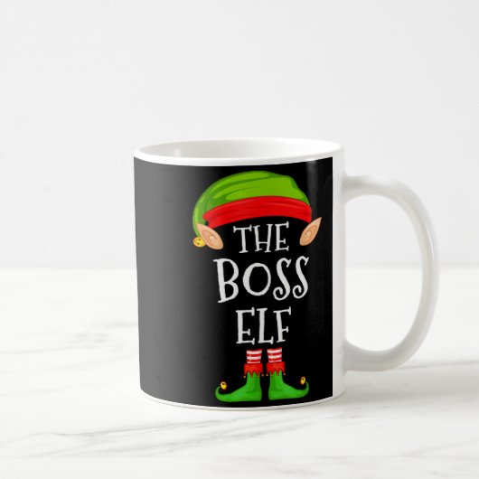 Funny Boss Elf Family Christmas Boss Elf Sweater M Koffiemok (Rechts)