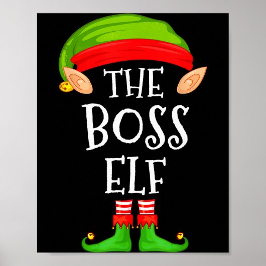Funny Boss Elf Family Christmas Boss Elf Sweater M Poster (Voorkant)