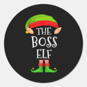 Funny Boss Elf Family Christmas Boss Elf Sweater M Ronde Sticker (Voorkant)