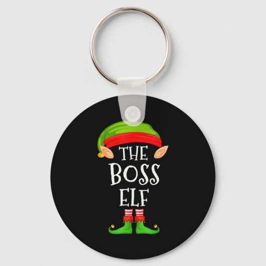 Funny Boss Elf Family Christmas Boss Elf Sweater M Sleutelhanger (Voorkant)