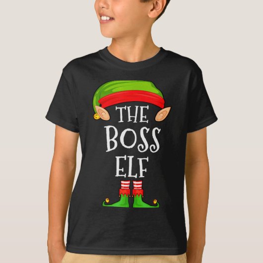 Funny Boss Elf Family Christmas Boss Elf Sweater M T-shirt (Voorkant)
