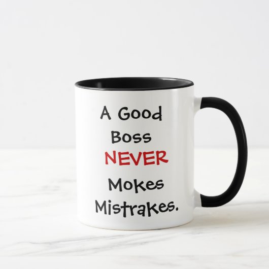 Funny Boss Joke Inspirerend Quote Boss Misquote Mok (Rechts)