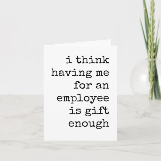 Funny Boss Kaart van Medewerker, Waardering Kaart (Voorkant)