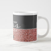 Funny Boss Lady Roos Goud Roze Glitter Naam Grote Koffiekop (Rechts)