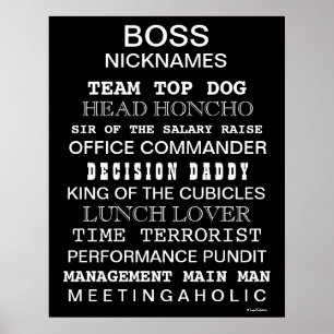 Funny Boss Nicknames Poster   Bodemregistratie