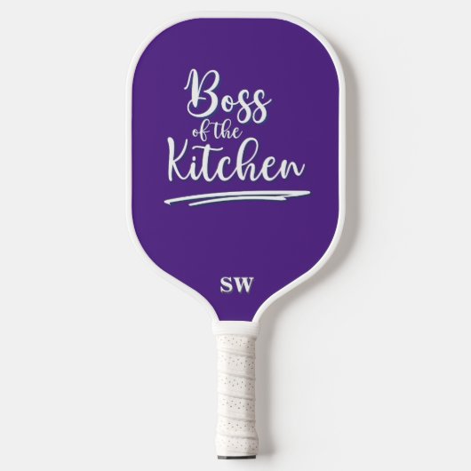 Funny Boss of the Kitchen Paarse Wit Elegant Pickleball Paddle (Voorkant)