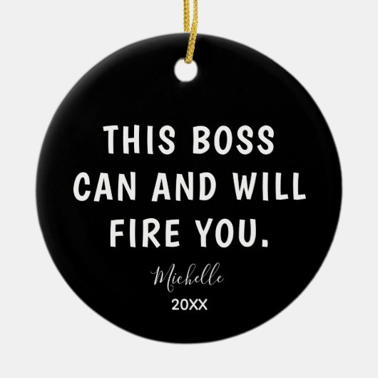 Funny Boss Persoonlijk Jaar Kerstmis Keramisch Ornament (Voorkant)