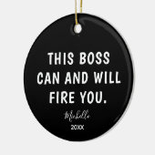 Funny Boss Persoonlijk Jaar Kerstmis Keramisch Ornament (Links)