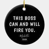 Funny Boss Persoonlijk Jaar Kerstmis Keramisch Ornament (Achterkant)