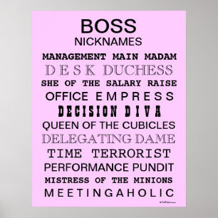 Funny Boss Poster   KANTOOR   Vrouw Boss Gift