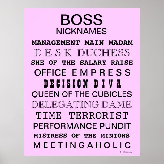 Funny Boss Poster | KANTOOR | Vrouw Boss Gift (Voorkant)