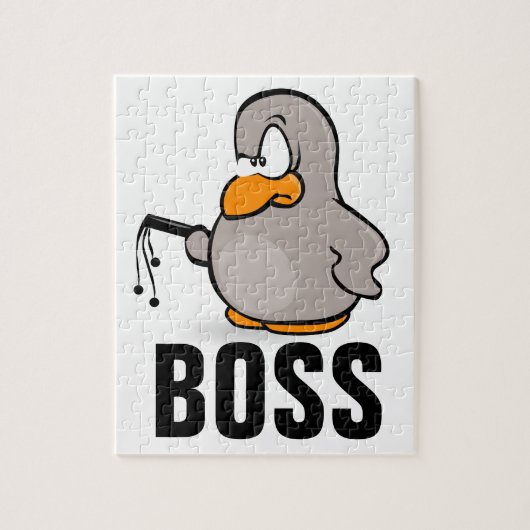 FUNNY BOSS PUZZLE, PENGUIN MET WHIP LEGPUZZEL (Verticaal)