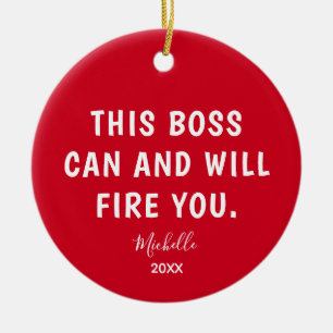 Funny Boss Red, speciaal jaar kerstmis Keramisch Ornament
