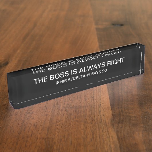 Funny Boss Secretary Desk Name Bord Naambordje (Zijkant)