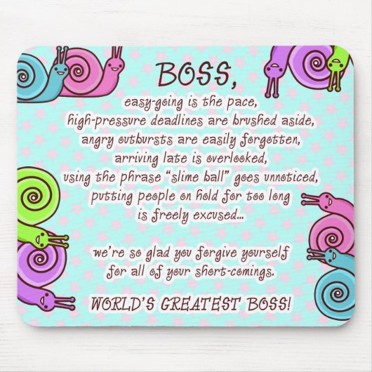 FUNNY BOSS SPEEDO EN SPAGO MOUSEPAD MUISMAT (Voorkant)