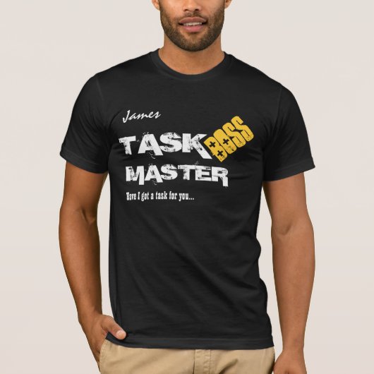Funny Boss TASK MASTER Custom Name V06 T-shirt (Voorkant)