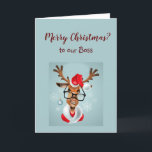 Funny Boss van de hele leuke Humor van de kerstman Feestdagen Kaart<br><div class="desc">Funny Boss van All-in-Nice List Santa Humor voor Kerstmis</div>