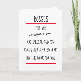 Funny Bosses Cheeky Verse Boss Day Card Kaart