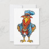 Funny Bossy Cartoon Rooster Bedankkaart (Voorkant)