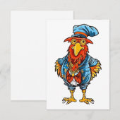 Funny Bossy Cartoon Rooster Bedankkaart (Voorkant / Achterkant)