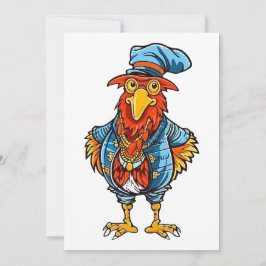 Funny Bossy Cartoon Rooster Bedankkaart