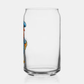 Funny Bossy Cartoon Rooster Blikvorm Glas (Links)