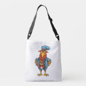Funny Bossy Cartoon Rooster Crossbody Tas (Achterkant)