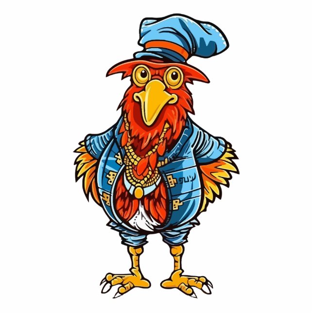 Funny Bossy Cartoon Rooster Fotobeeldje Magneet (Voorkant)