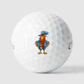 Funny Bossy Cartoon Rooster Golfballen (Voorkant)
