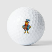 Funny Bossy Cartoon Rooster Golfballen (Voorkant)