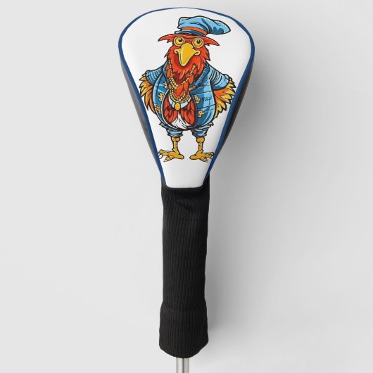 Funny Bossy Cartoon Rooster Golfheadcover (Voorkant)