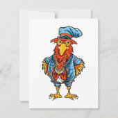 Funny Bossy Cartoon Rooster Notitiekaartje (Voorkant)
