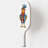 Funny Bossy Cartoon Rooster Pickleball Paddle (Links)
