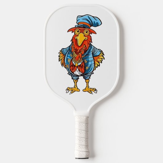 Funny Bossy Cartoon Rooster Pickleball Paddle (Voorkant)