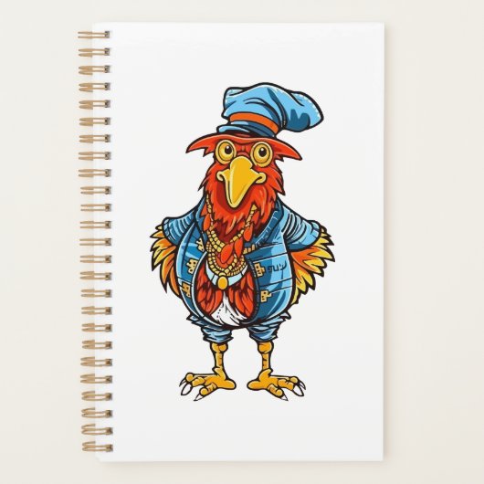 Funny Bossy Cartoon Rooster Planner (Voorkant)