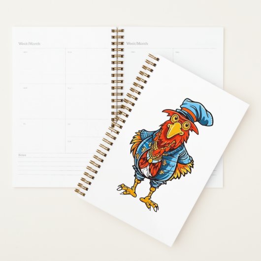Funny Bossy Cartoon Rooster Planner (Display)