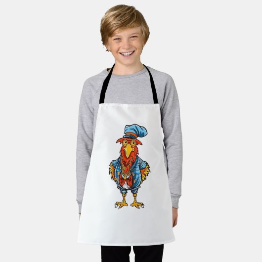 Funny Bossy Cartoon Rooster Schort (Gedragen)