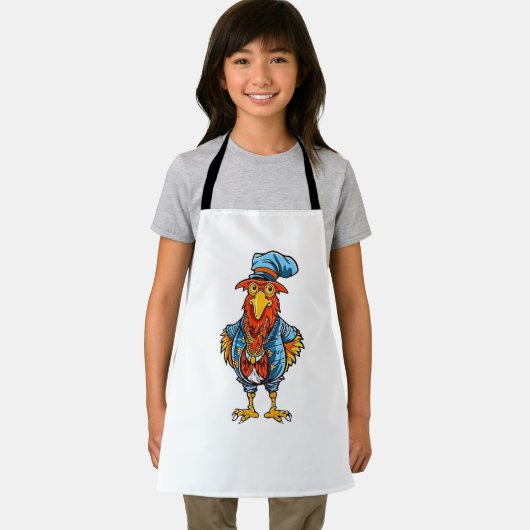 Funny Bossy Cartoon Rooster Schort (Insitu)