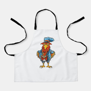 Funny Bossy Cartoon Rooster Schort