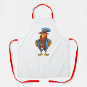 Funny Bossy Cartoon Rooster Schort (Voorkant)