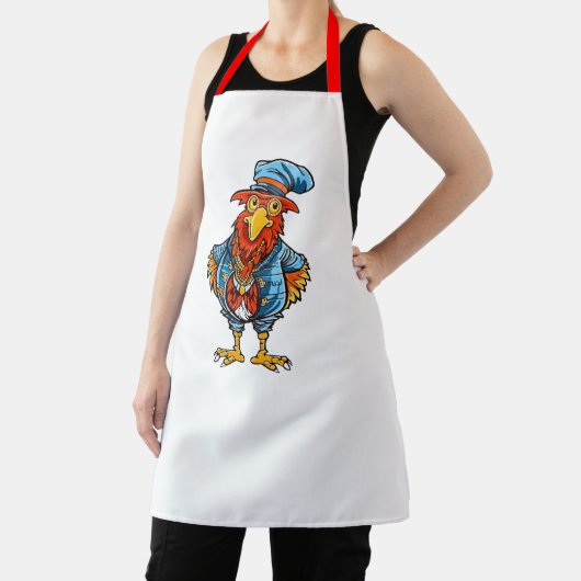 Funny Bossy Cartoon Rooster Schort (Insitu)