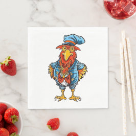 Funny Bossy Cartoon Rooster Servet