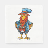 Funny Bossy Cartoon Rooster Servet (Voorkant)