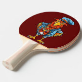 Funny Bossy Cartoon Rooster Tafeltennisbatje (Voorkant Gekanteld)