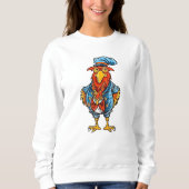 Funny Bossy Cartoon Rooster Trui (Voorkant)