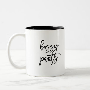 Funny Bossy Pants Gezegde Tweekleurige Koffiemok